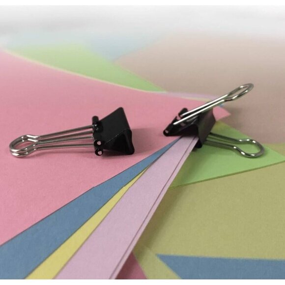 Black Binder Clips 145 Sheets Capacity Premium Solid Metal Easy To Attach & Remo - Picture 2 of 4